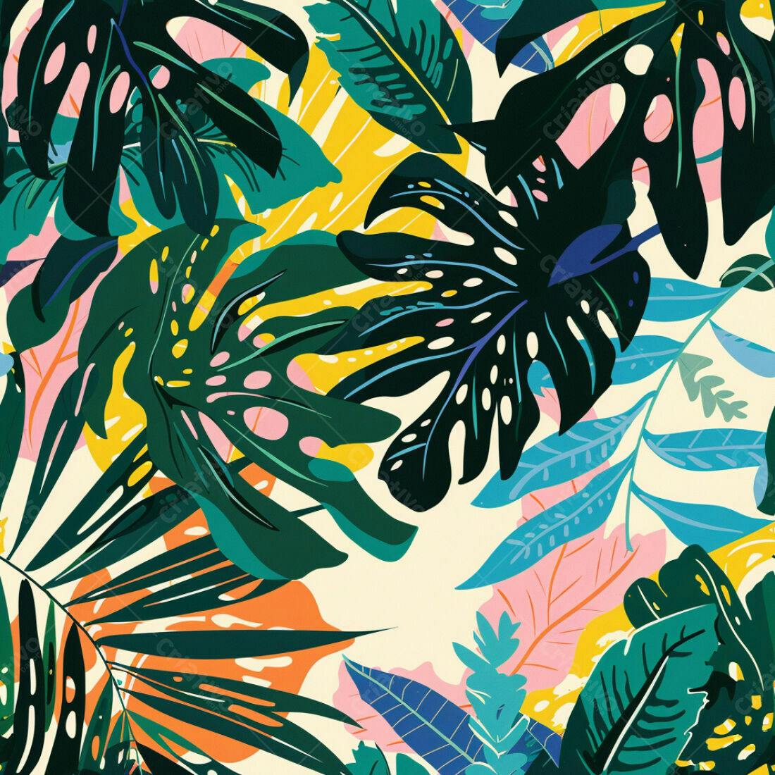 Textura Folhas Tropicais para Fundo