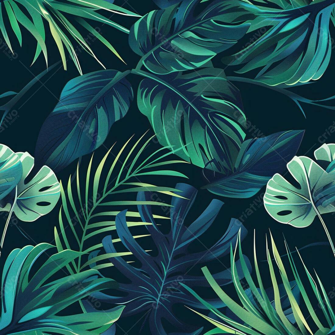 Textura Folhagem Tropical para Fundo