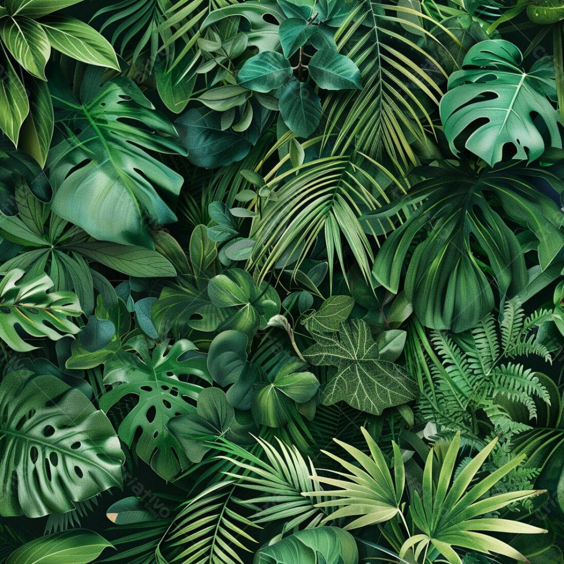 Textura Folhagem Tropical para Fundo