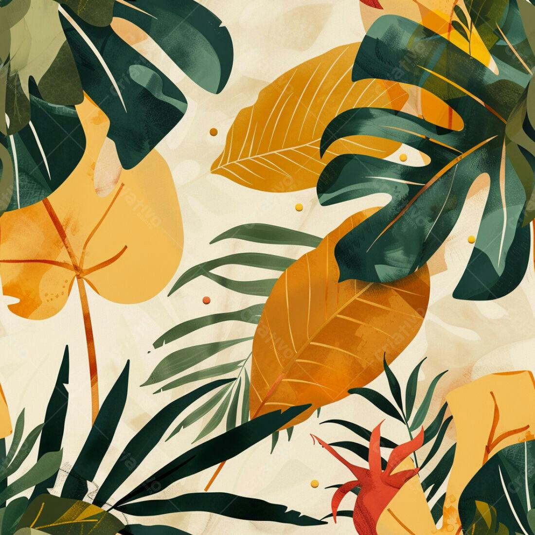 Textura Folhas Tropicais para Fundo