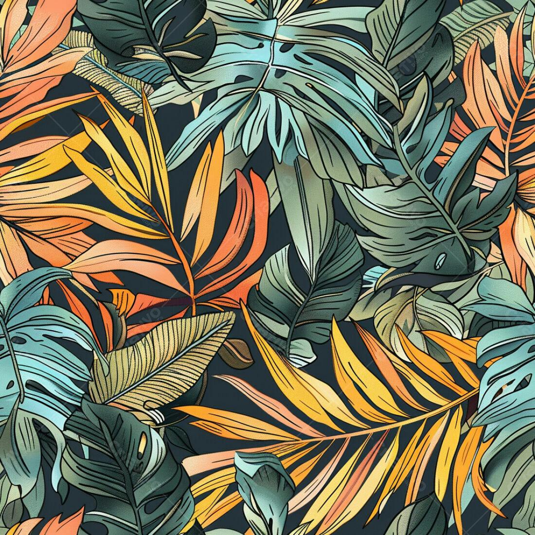 Textura Folhas Tropicais para Fundo