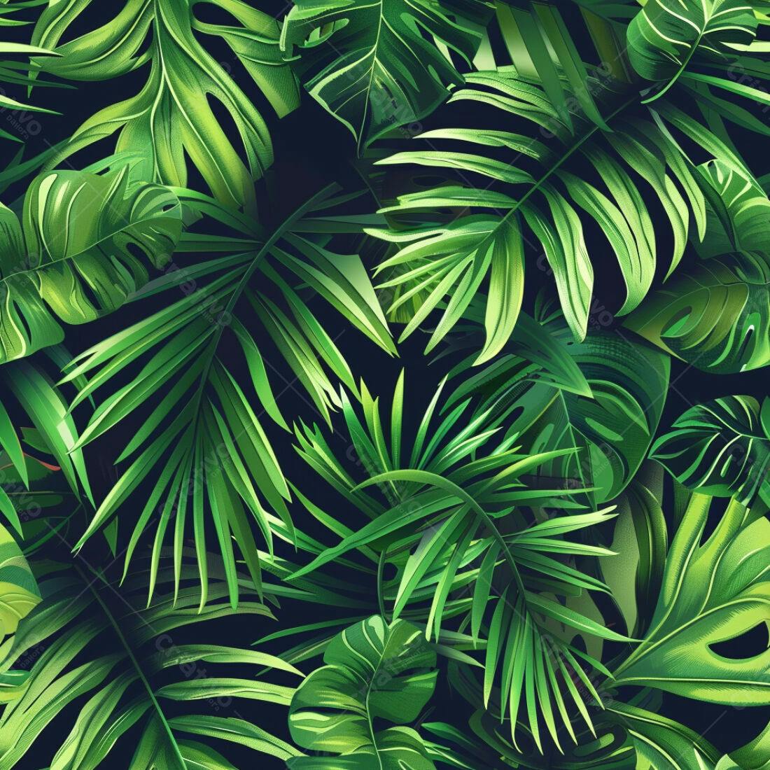 Textura Folhagem Tropical para Fundo