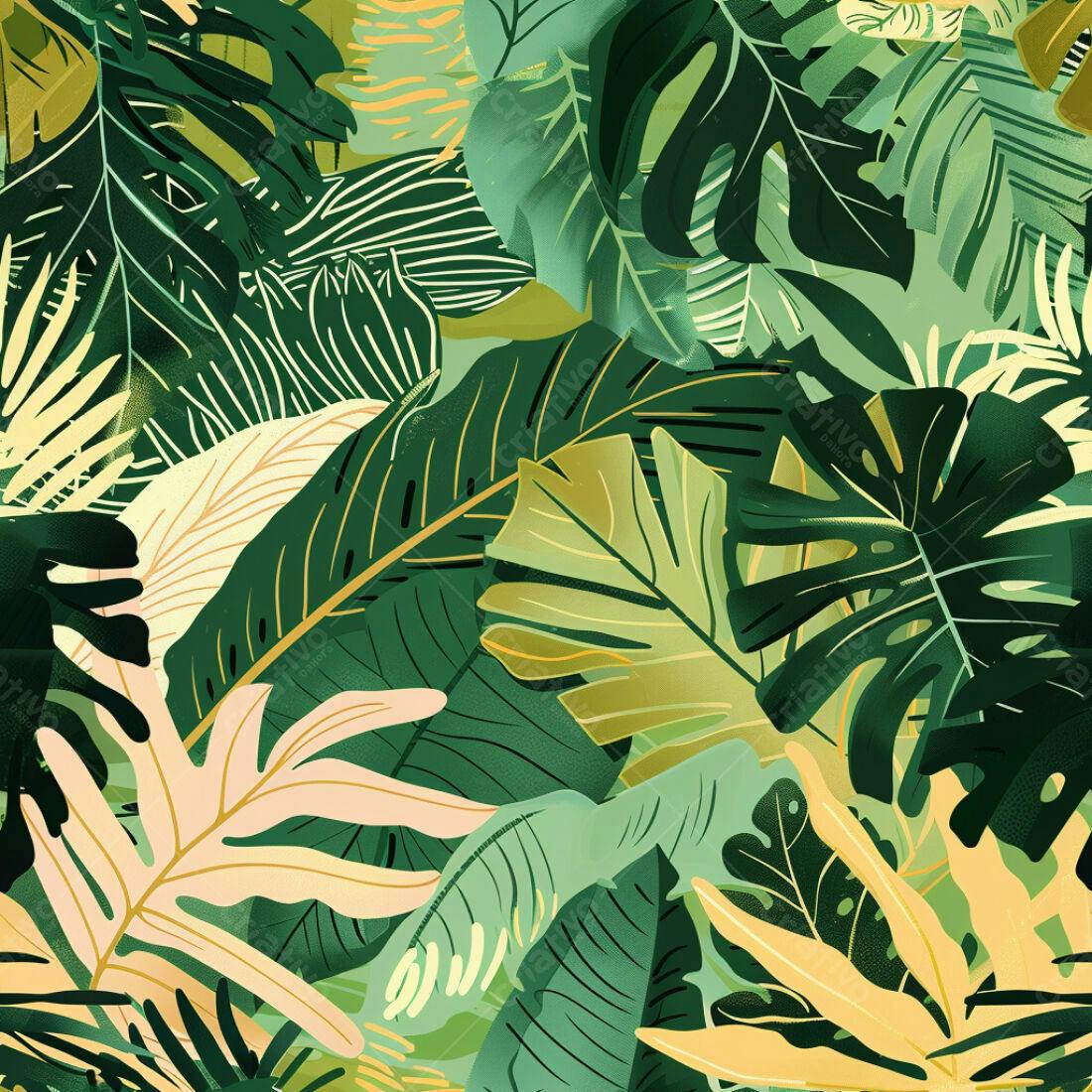 Textura Folhas Tropicais para Fundo