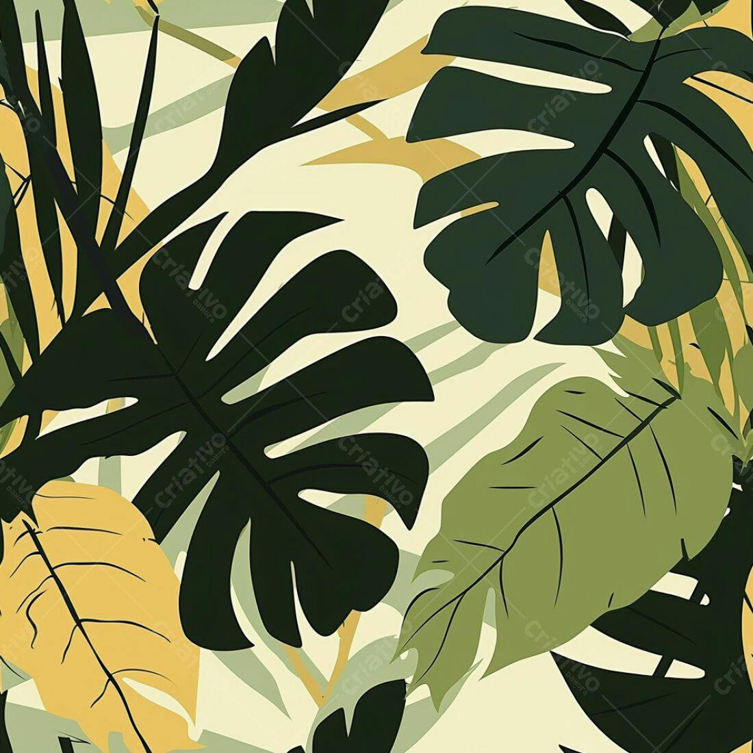 Textura Folhas Tropicais para Fundo