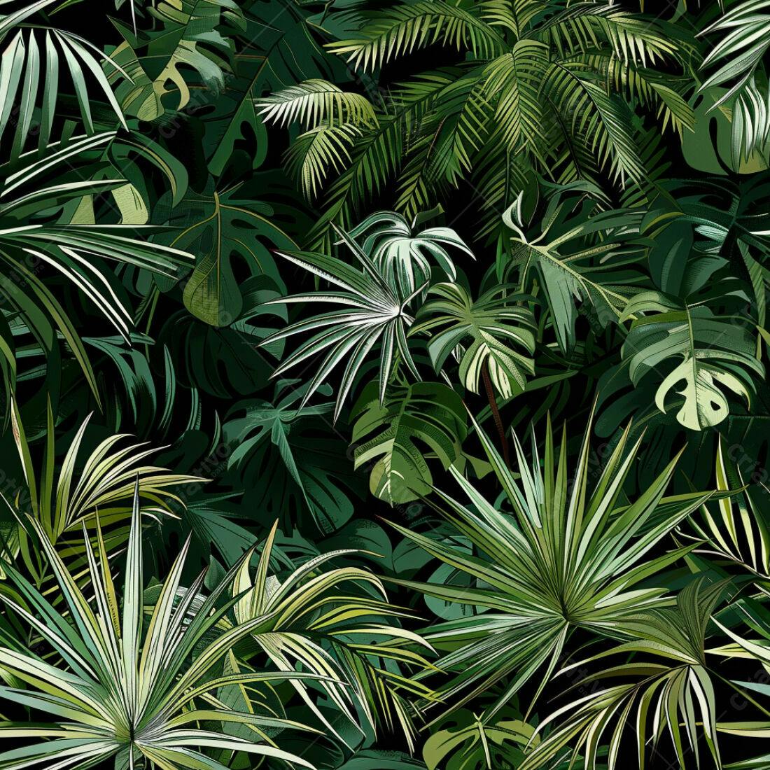Textura Folhagem Tropical para Fundo