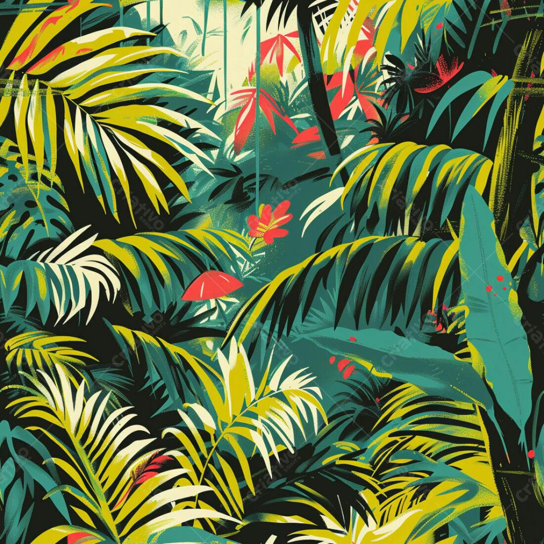 Textura Folhagem Tropical para Fundo