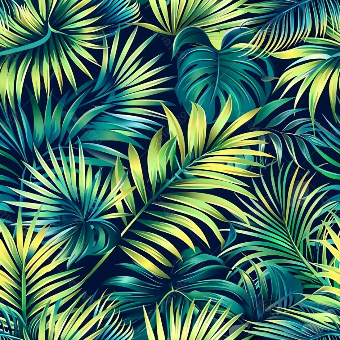 Textura Folhas Tropicais para Fundo