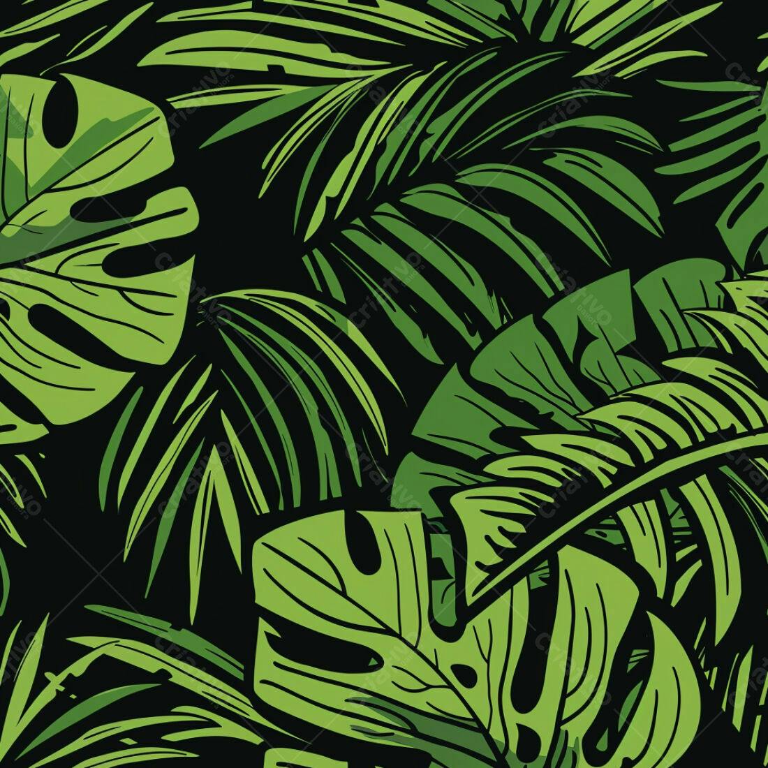 Textura Folhagem Tropical Verde para Fundo