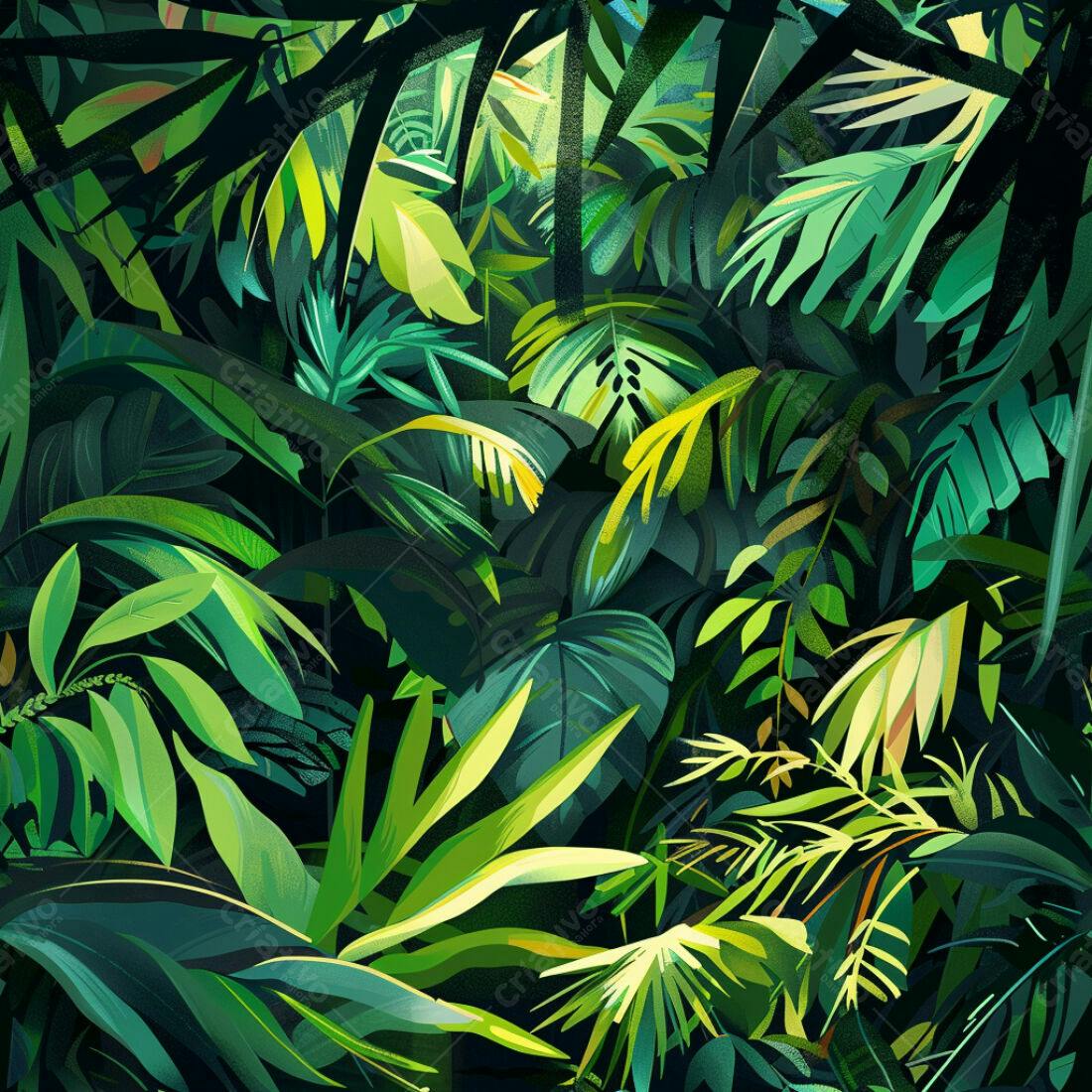 Textura Folhagem Tropical para Fundo
