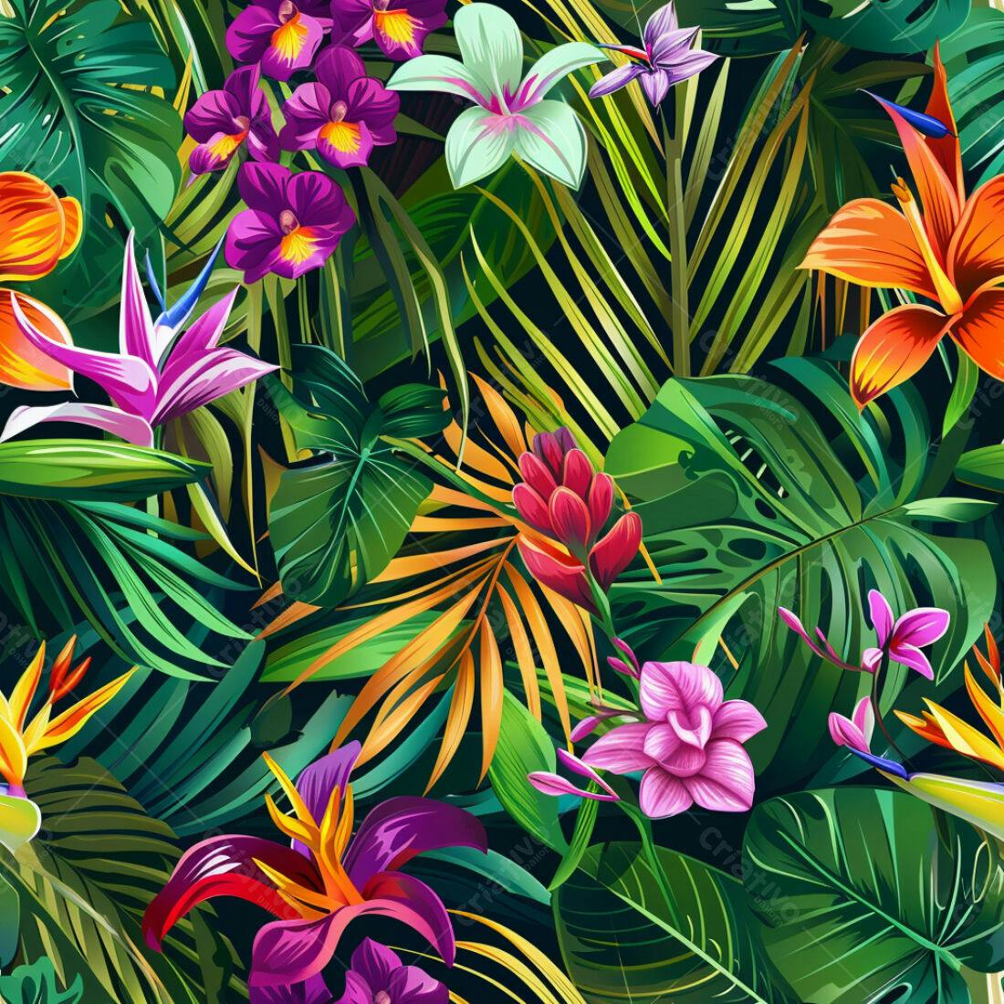 Textura floral tropical para fundo
