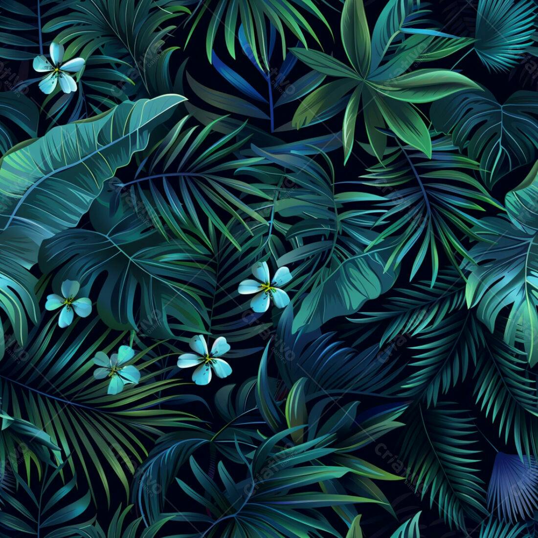 Textura Folhagem Tropical para Fundo
