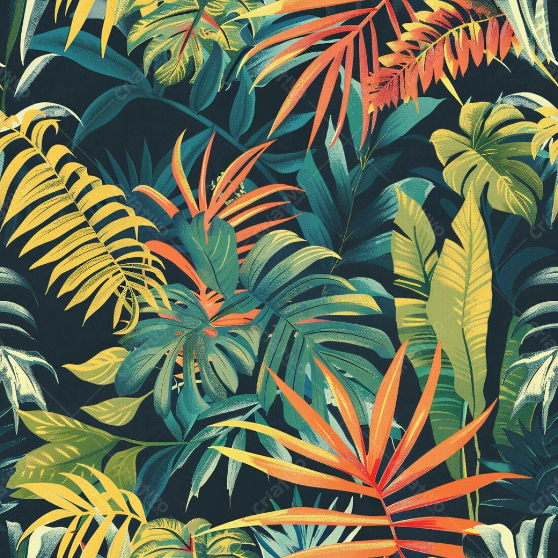 Textura Folhagem Tropical para Fundo