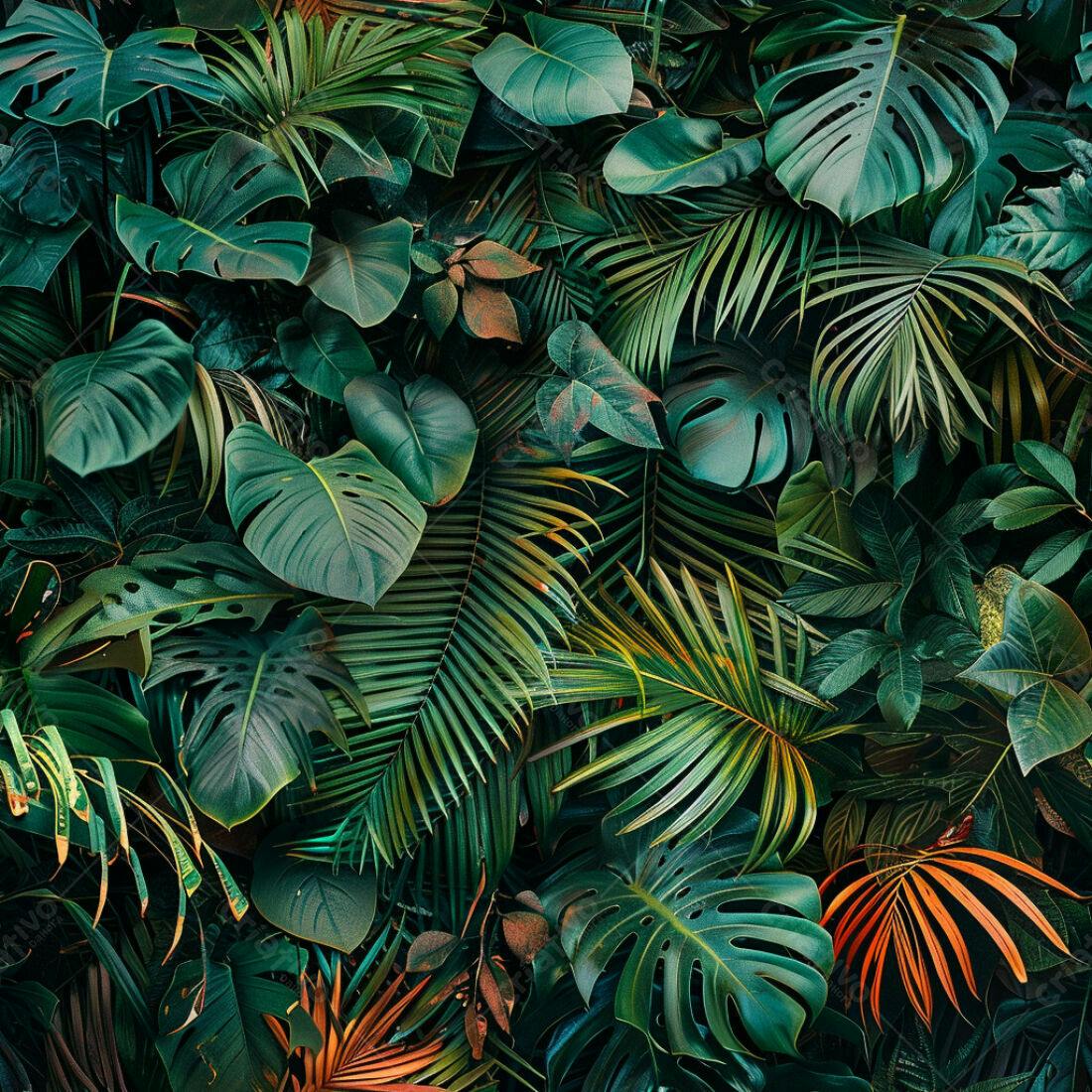 Textura Folhagem Tropical para Fundo