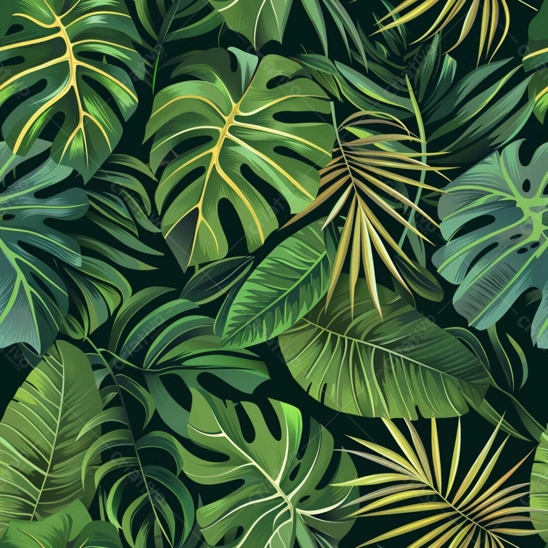 Textura Folhas Tropicais para Fundo