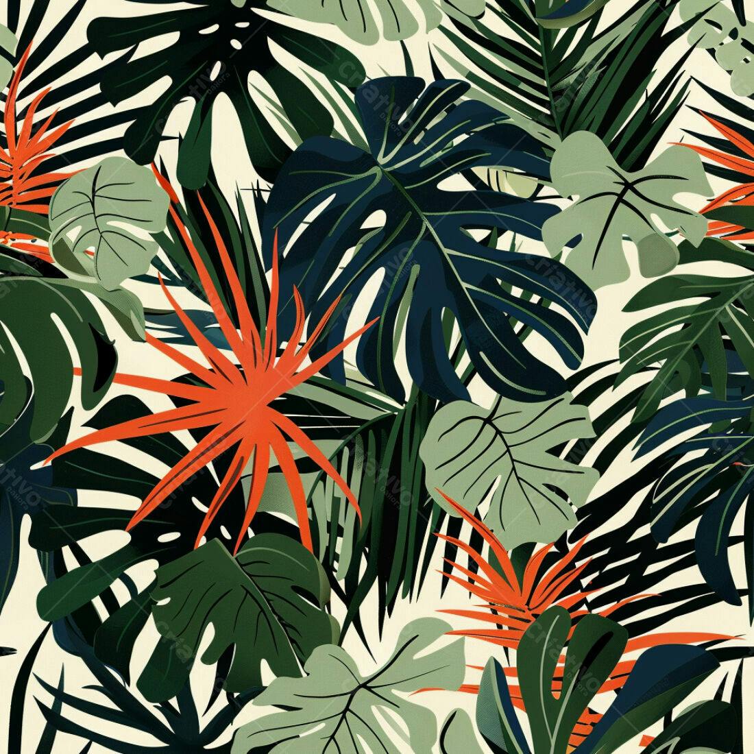 Textura Folhagem Tropical para Fundo