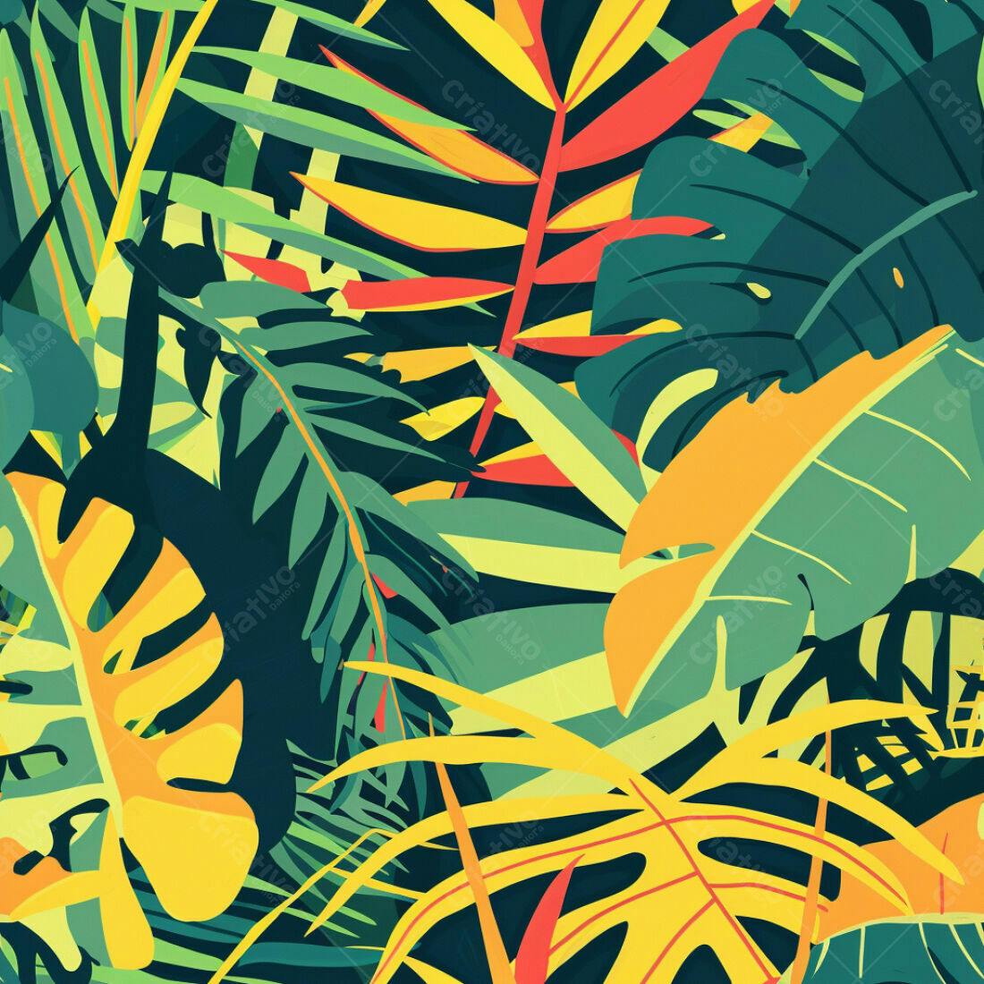 Textura Folhas Tropicais para Fundo