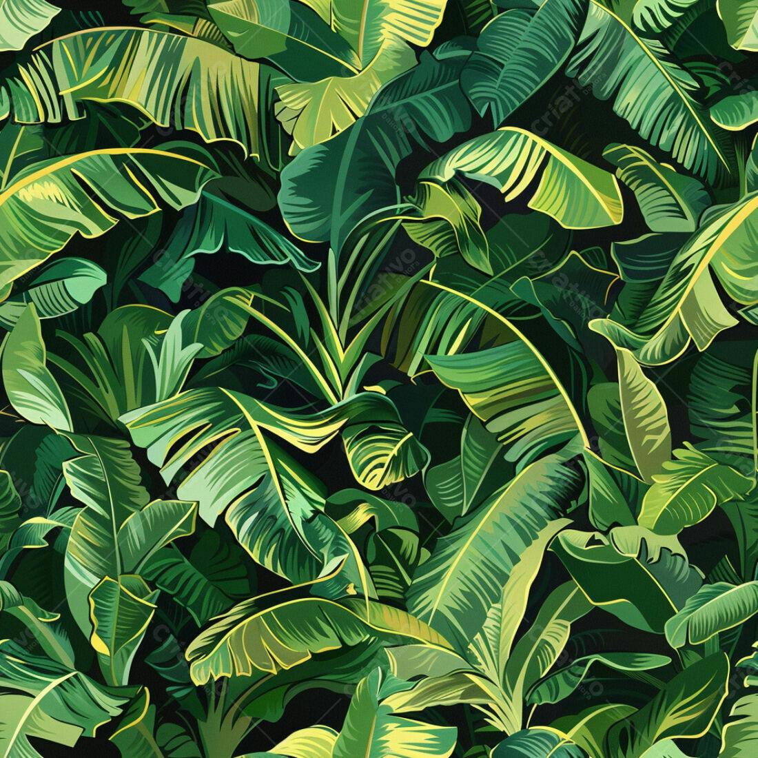 Textura Folhas de Banana Tropicais para Fundo