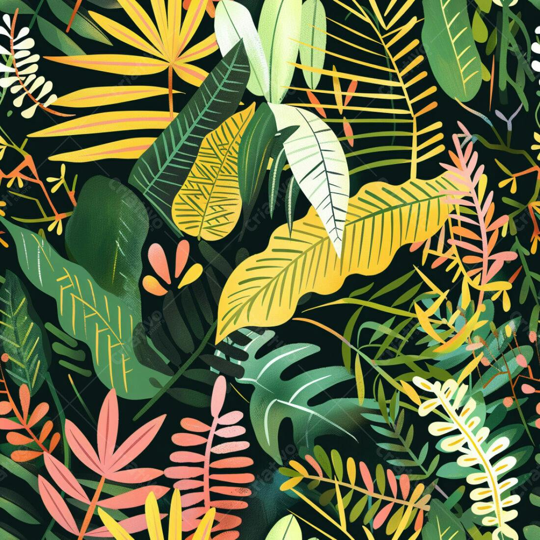 Textura Folhagem Tropical para Fundo