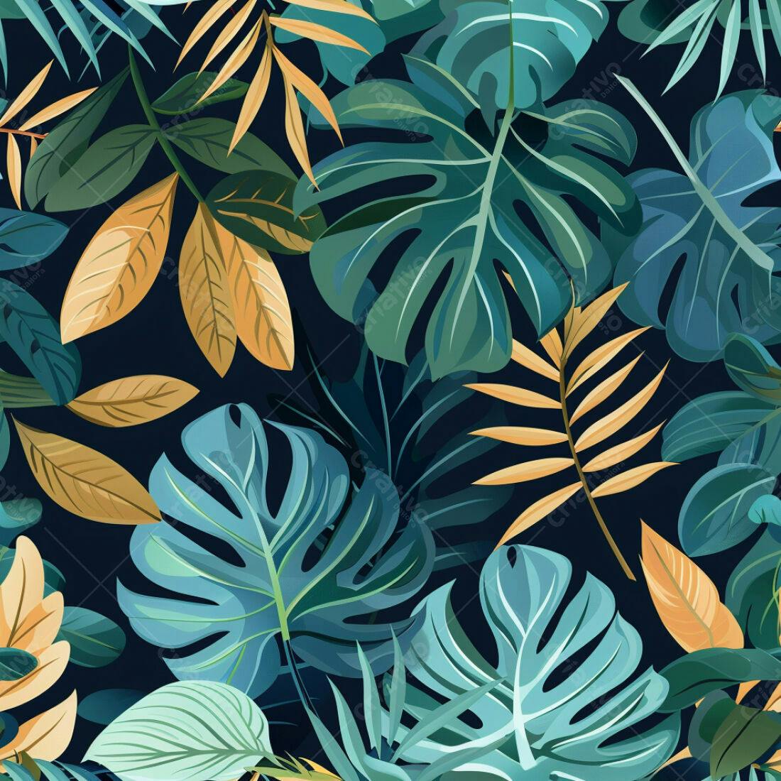 Textura Folhas Tropicais para Fundo