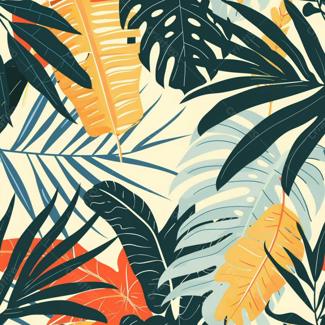 Textura Folhas Tropicais para Fundo