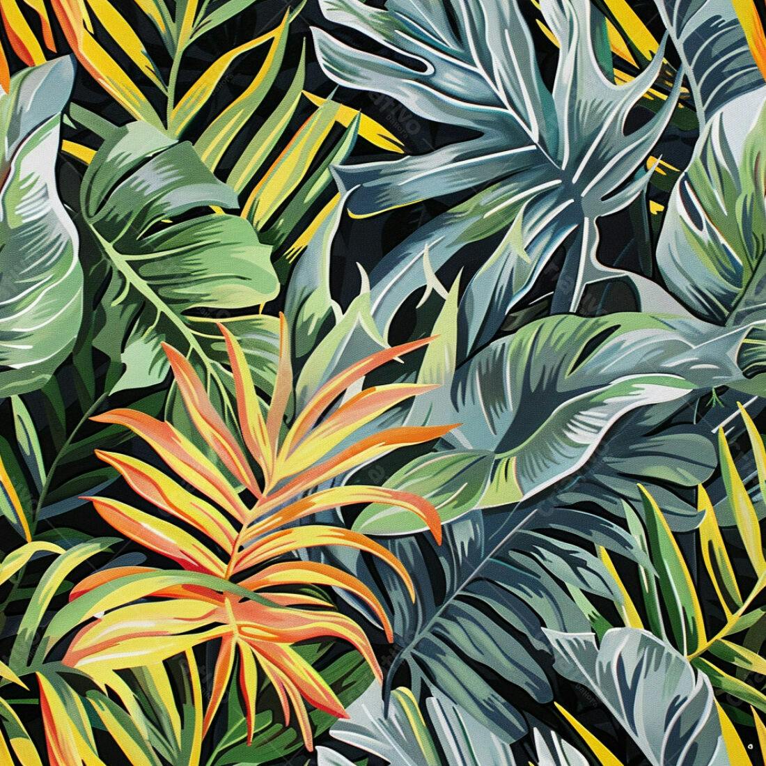 Textura Folhagem Tropical para Fundo