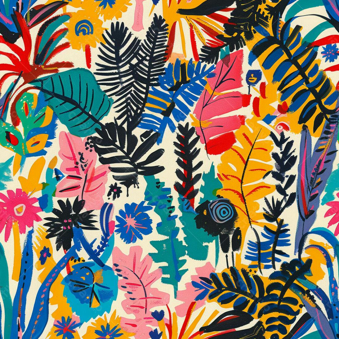 Textura floral tropical colorida para fundo