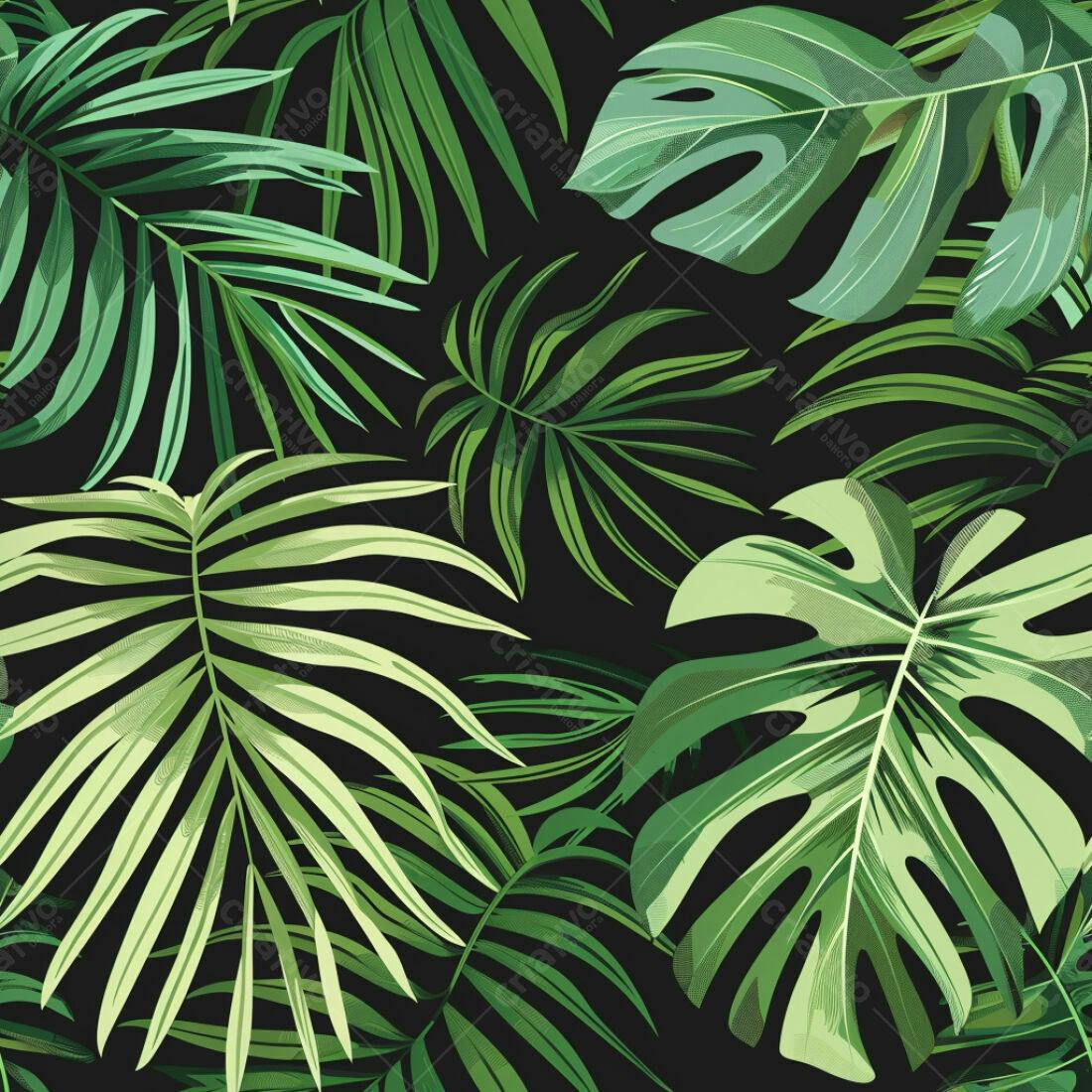 Textura Folhagem Tropical para Fundo
