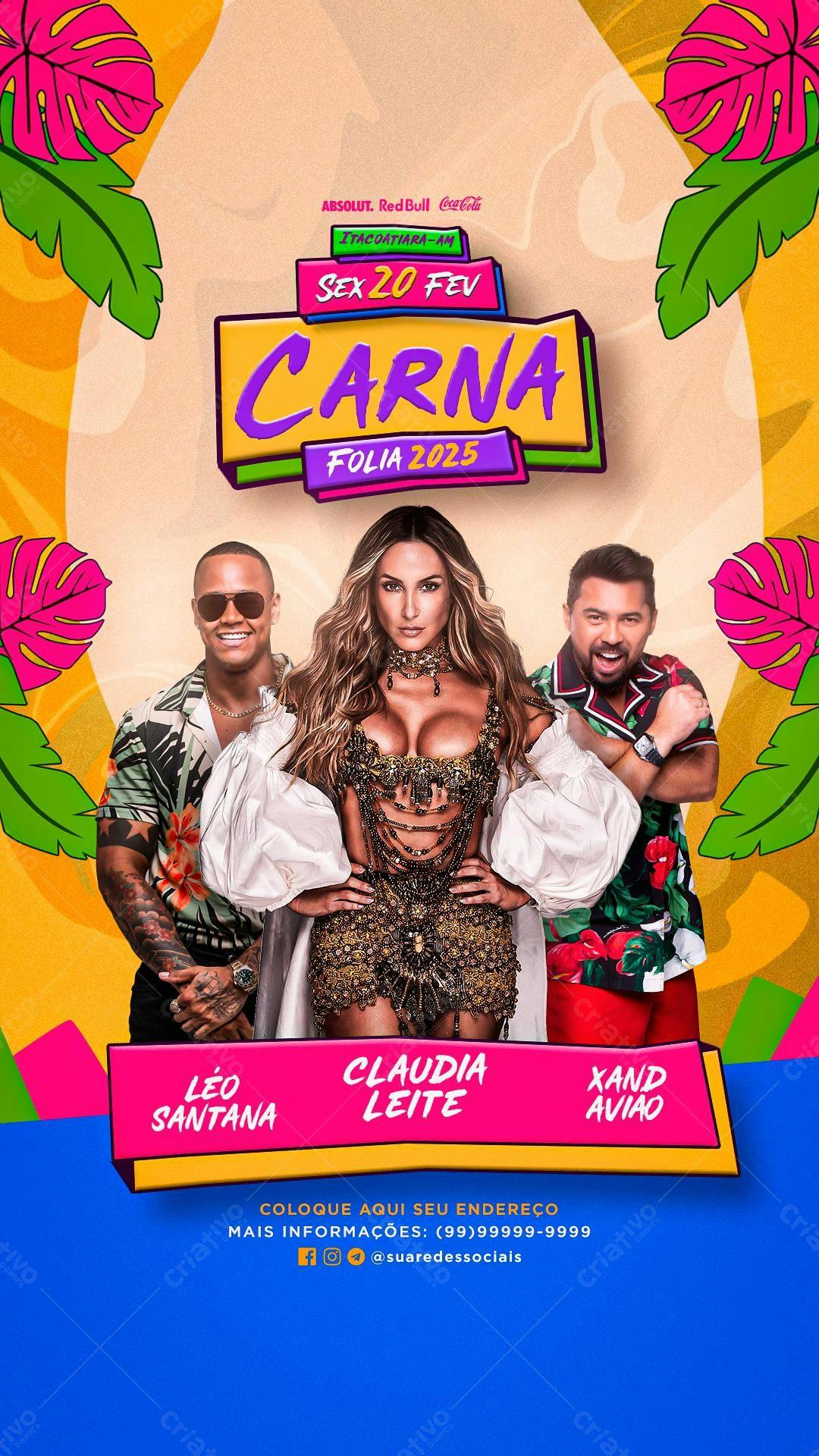 Flyer Carnaval Folia 2025 PSD Editável