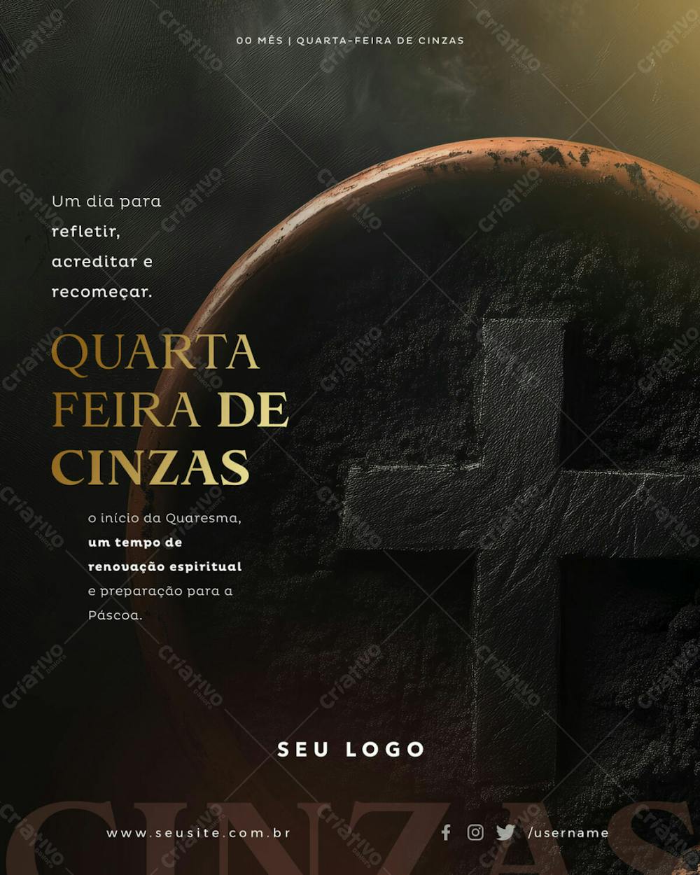 Psd Editável Quarta Feira De Cinzas O Início Da Quaresma 01 25
