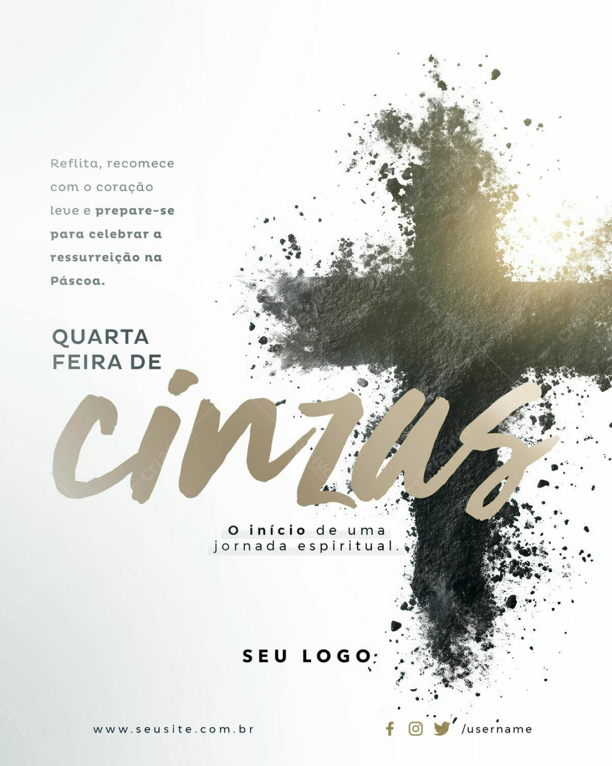 Flyer Quarta-Feira de Cinzas PSD Editável