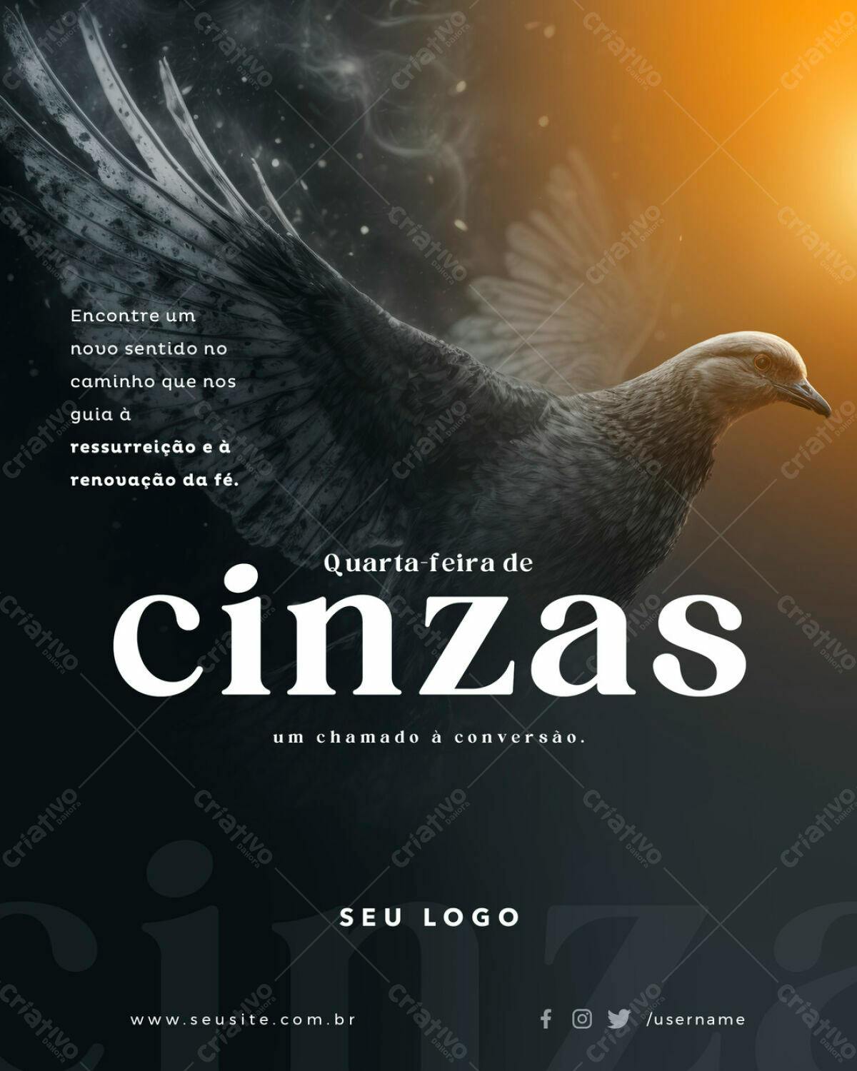Flyer Quarta-Feira de Cinzas PSD Editável
