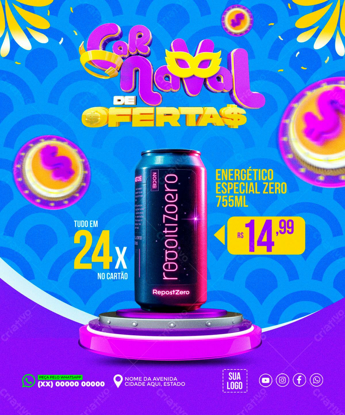 Flyer Carnaval de Ofertas PSD Editável
