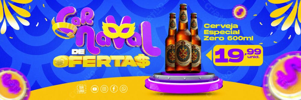 BANNER CARNAVAL DE OFERTAS  REDES SOCIAIS EDITÁVEL