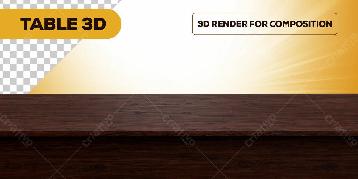Mockup Mesa de Madeira Marrom PSD Editável