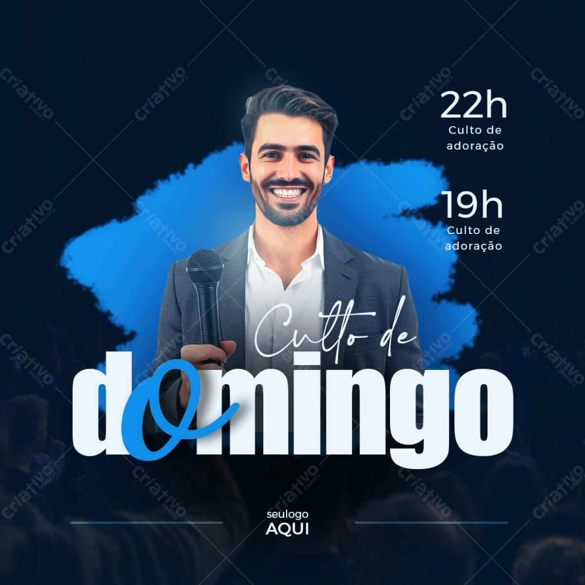 Flyer para Culto Dominical PSD Editável