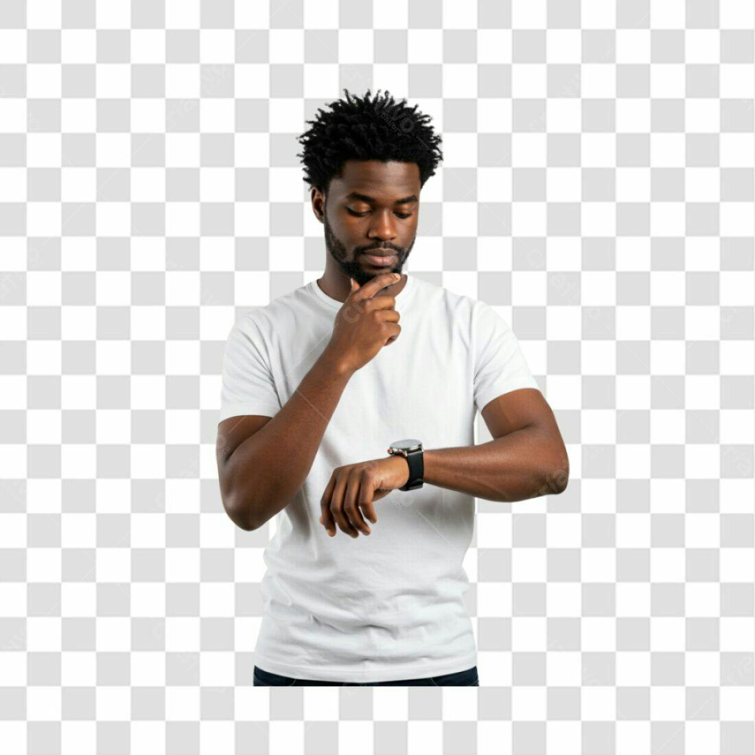 Imagem PNG Homem Negro Relógio Fundo Transparente