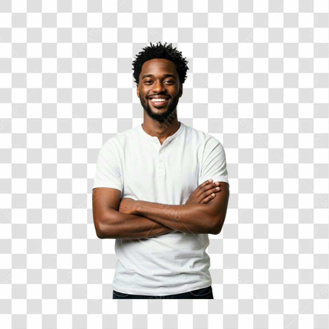 Avatar PNG com fundo transparente Homem negro sorrindo