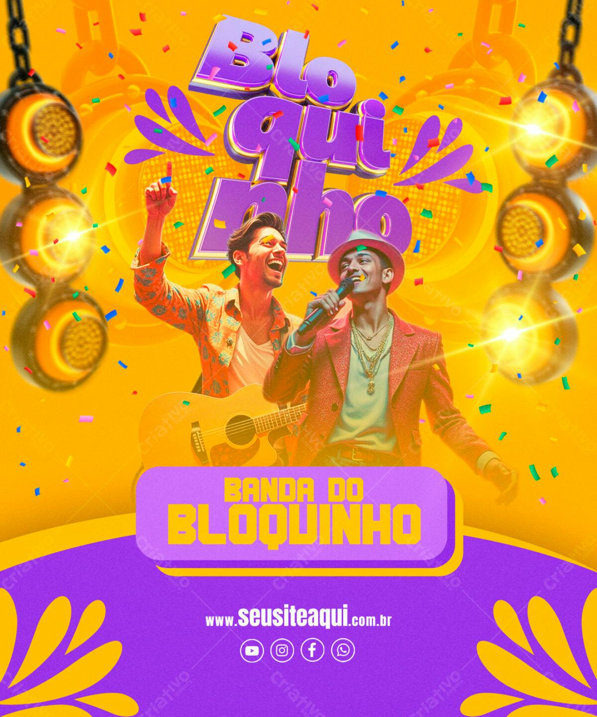 Flyer para Show da Banda do Bloquinho PSD Editável
