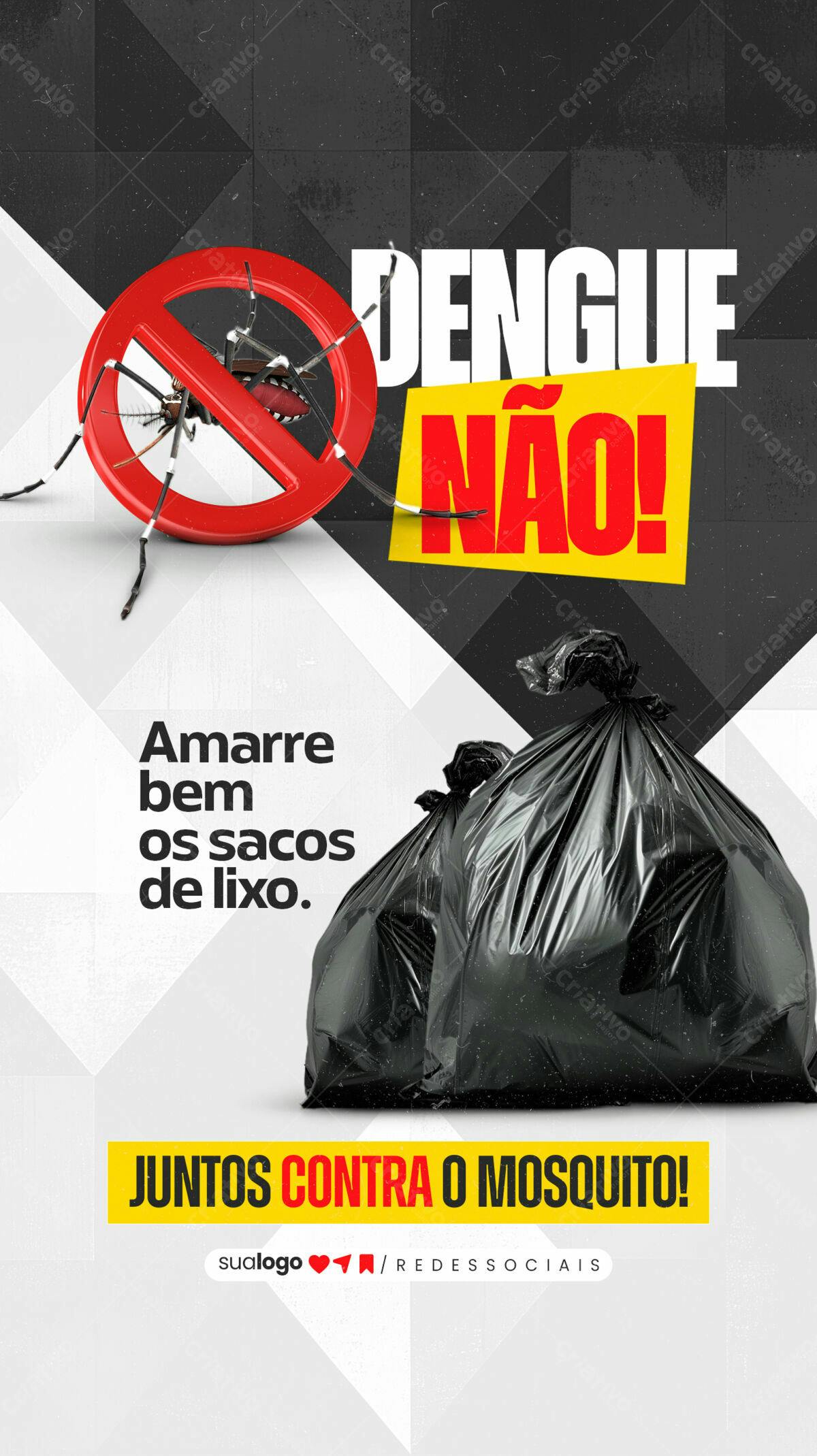 Cartaz Contra Dengue PSD Editável