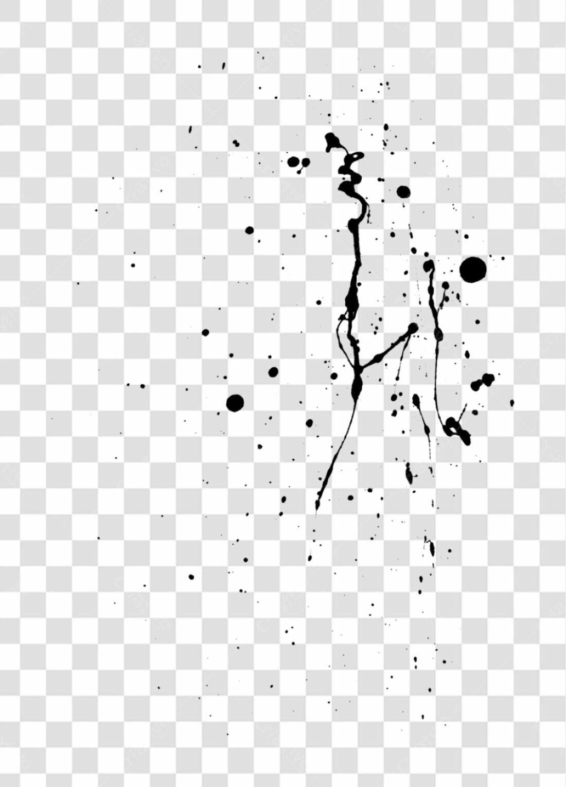 PNG Elemento de Design Pingos de tinta pretos com fundo transparente