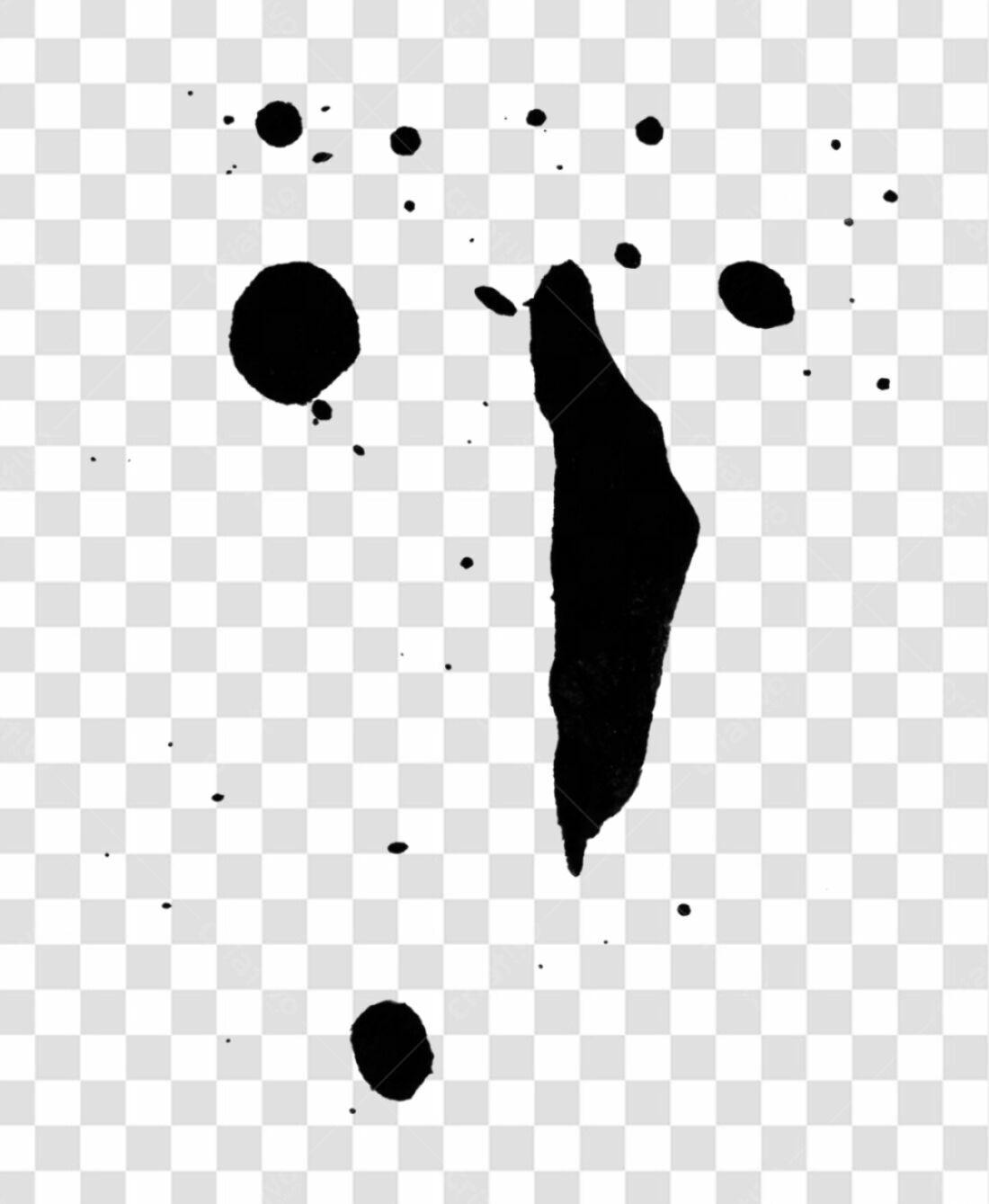PNG Elemento gráfico abstrato manchas tinta preta fundo transparente
