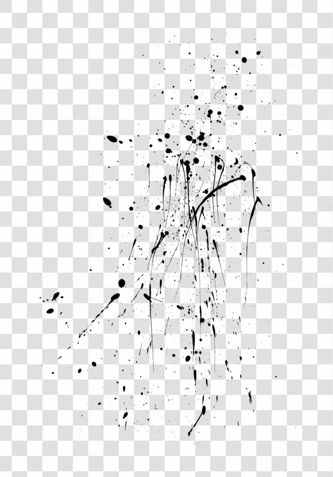 PNG Elemento gráfico abstrato com respingos de tinta preta