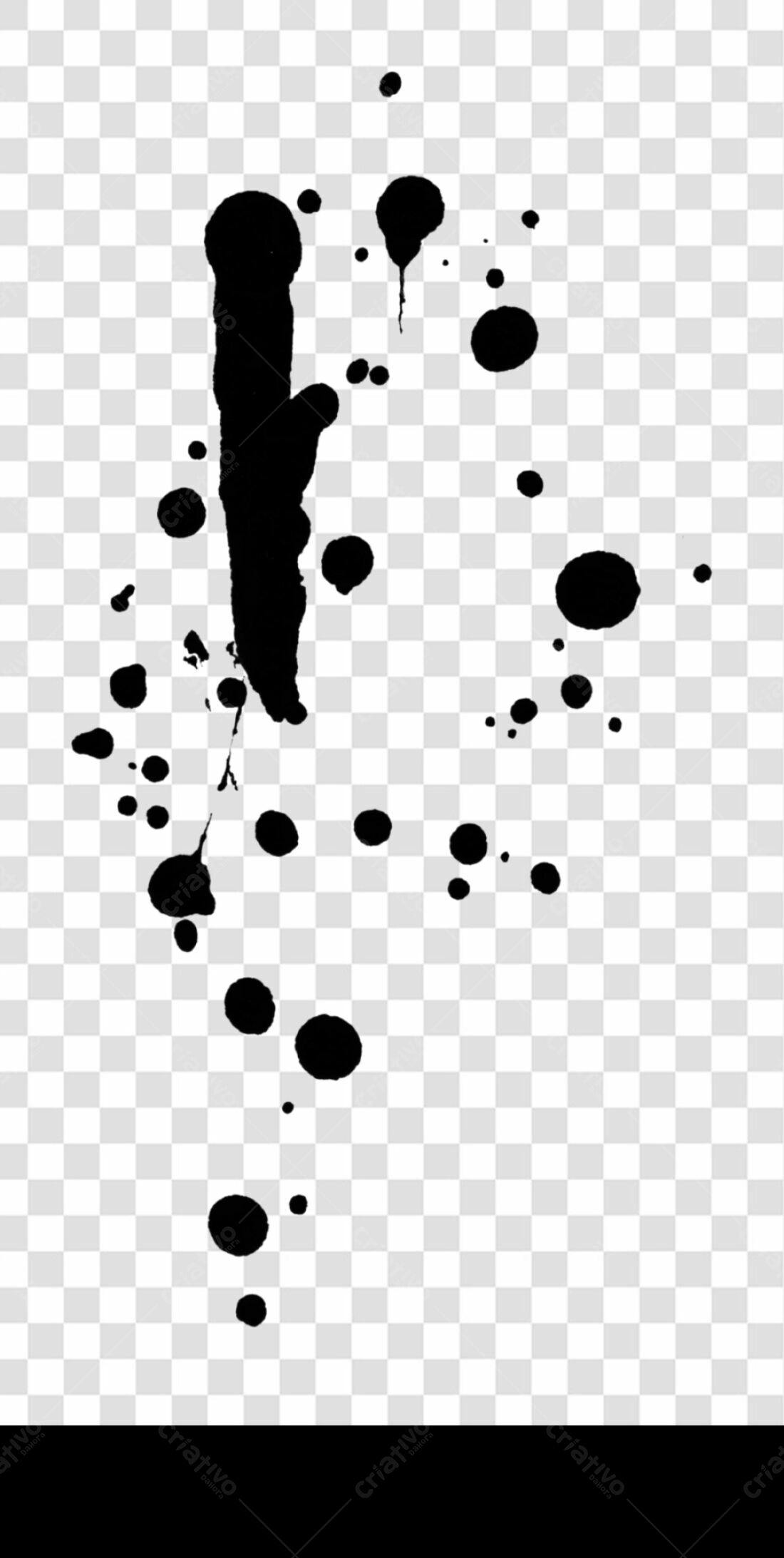 PNG Elemento Design Mancha de Tinta Preta com fundo transparente