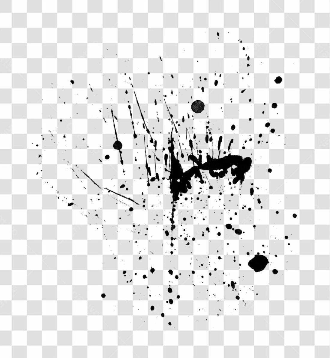 PNG Elemento gráfico abstrato manchas de tinta pretas com fundo transparente