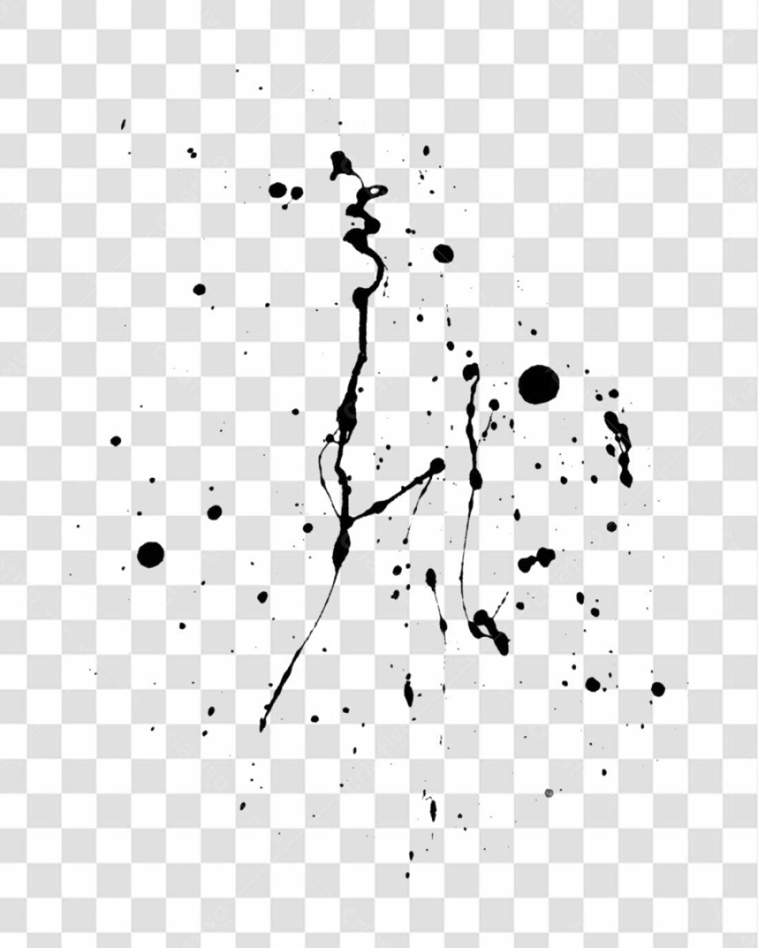 PNG Elemento gráfico abstrato borrões tinta preta com fundo transparente