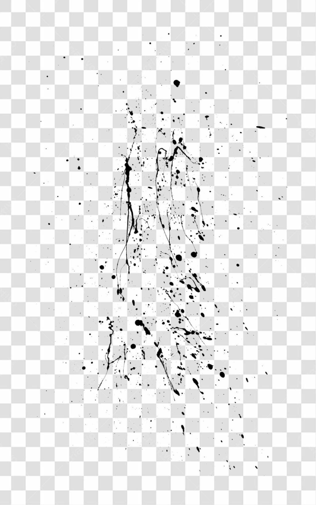 PNG Elemento gráfico abstrato com respingos de tinta preta