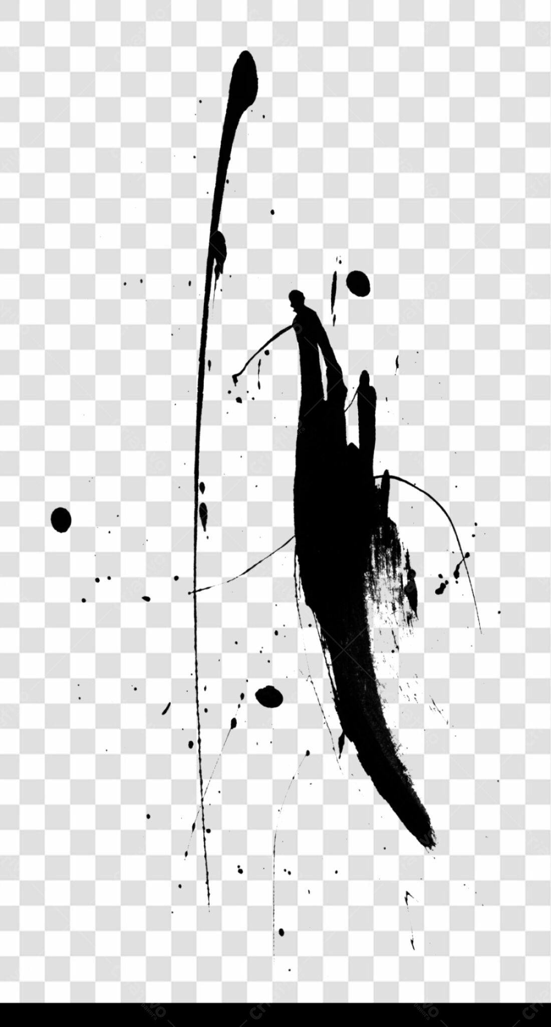 PNG Elemento gráfico abstrato preto e branco com fundo transparente