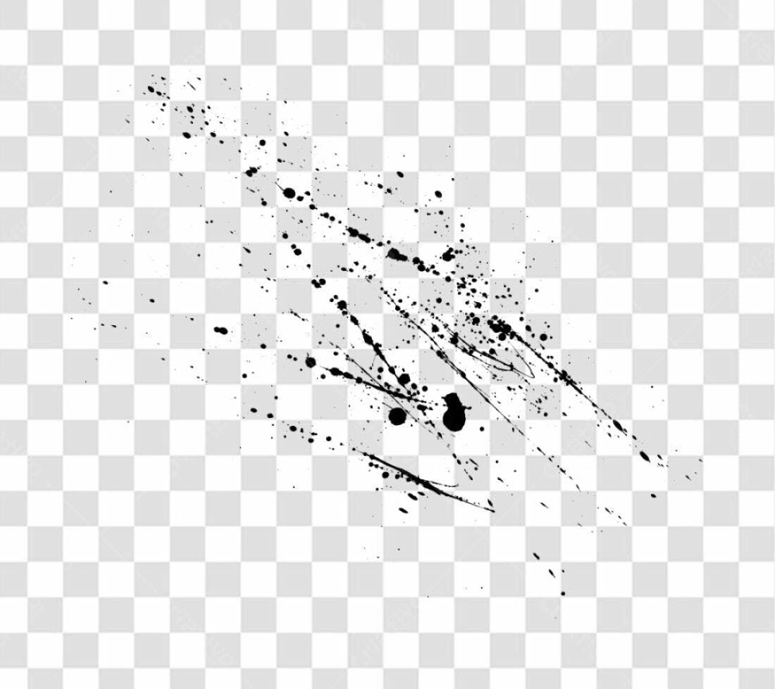 PNG Elemento gráfico abstrato manchas tinta preta com fundo transparente