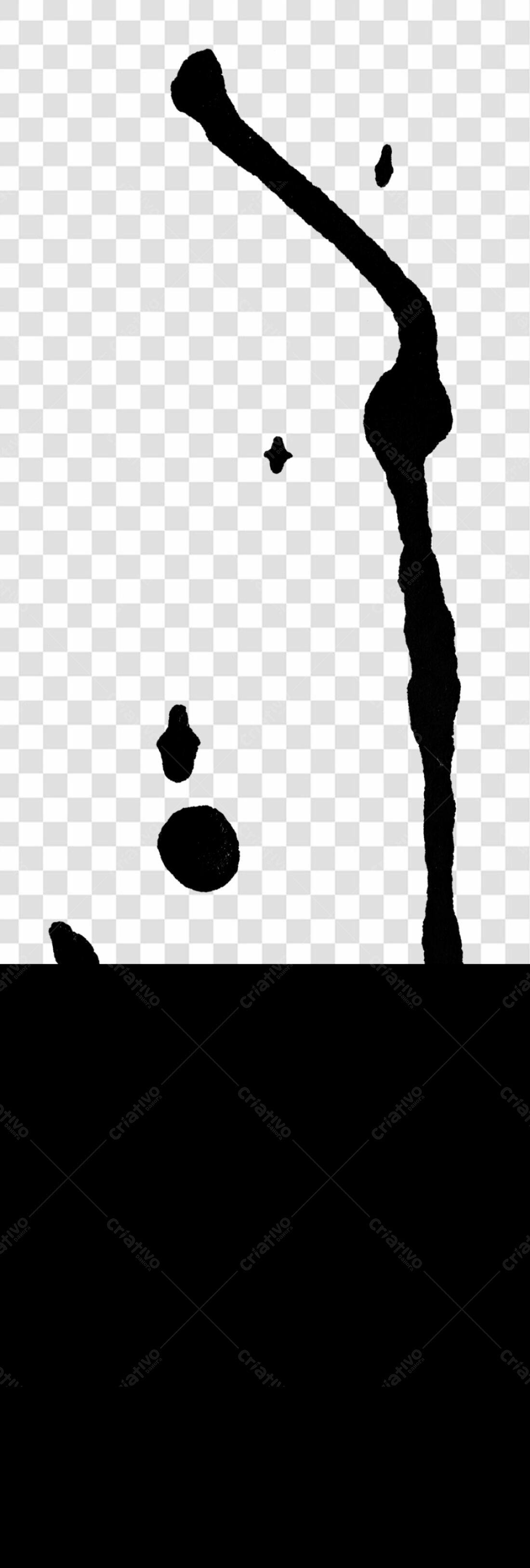 PNG Elemento Gráfico Abstrato em Preto com Fundo Transparente