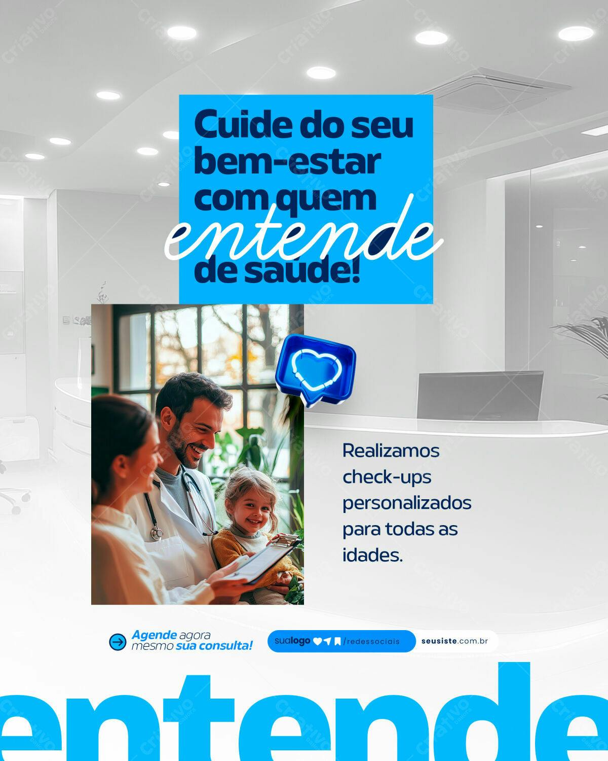 Post para Redes Sociais Saúde PSD Editável